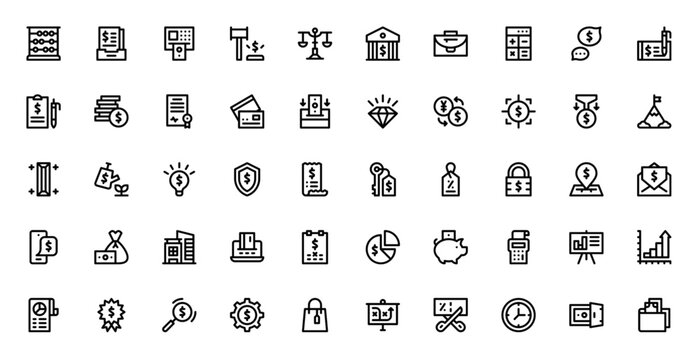 Finances Graphic Icon Pack for Creative Media