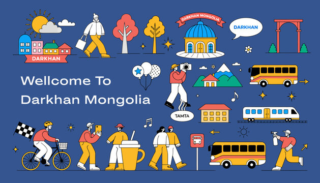 Welcome to Darkhan, Mongolia cityscape
