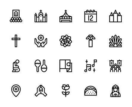 Dia De La Virgen De Guadalupe Graphic Icon Pack for Creative Media