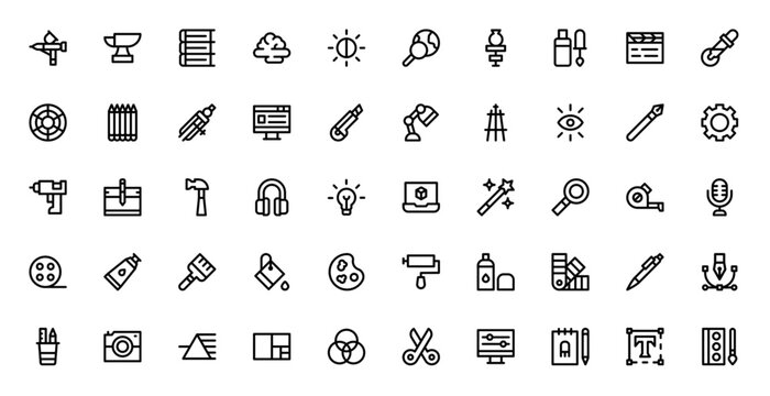 Creative Tools Vector Icons for Websites Apps and Publications
