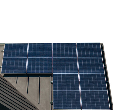 Solar panels installed on a modern building rooftop, showcasing renewable energy technology and sustainable architecture in an urban environment