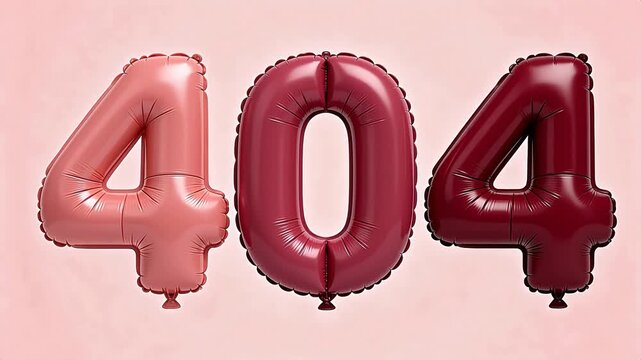 Red and pink foil balloons shaped like numbers on pink background