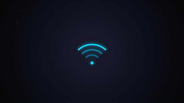 Digital connectivity symbol glowing blue on dark background