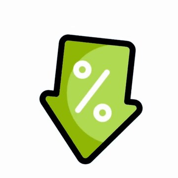 Percentage Down Arrow Icon &mdash; Price Reduction Discount Animation