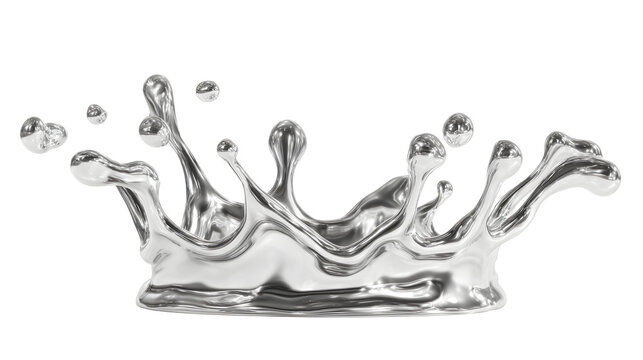 Silver liquid splash crown shape