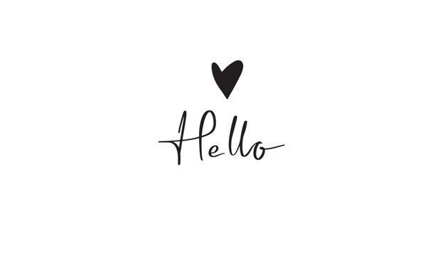 Hello love heart shape black color object icon sign symbol happy valentine's day welcome hi hello love heart greeting card romantic 14 day date february month hello hi love heart icon happy wedding 