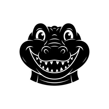 Cartoon alligator head mascot graphic design isolated on white background