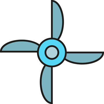 four bladed propeller icon
