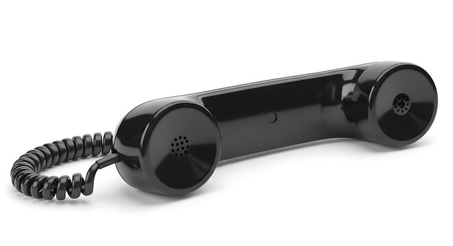 Vintage black telephone handset with coiled cord