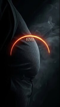 Pregnancy Obesity and BMI Concept with Pregnant Abdomen Silhouette