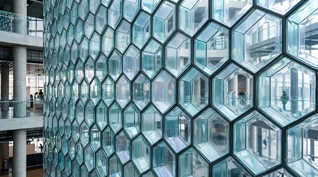 Innovative Hexagonal Glass Facade in Modern Architecture Design