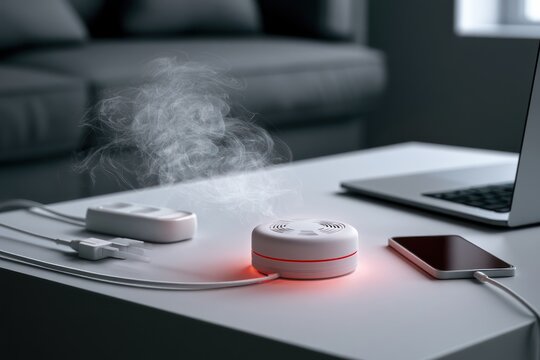 Smoke alarm triggered by charging gadgets