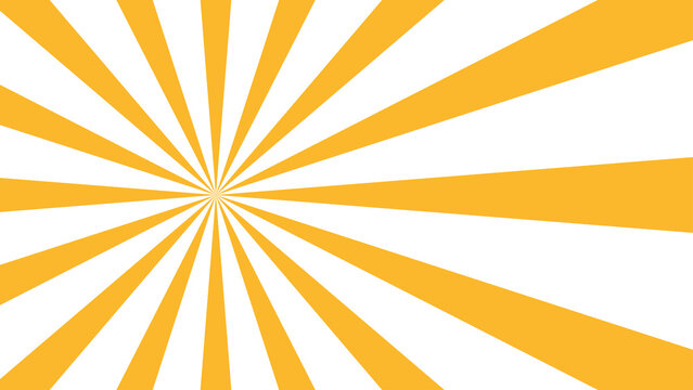 Yellow Orange Sunburst Retro Radial Rays Pattern Background
