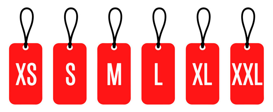 clothing size labels xs s m l xl xxl