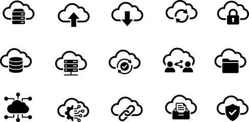 Obraz premium Set of hand drawn clouds in doodle style for creative design projects and weather themed layouts