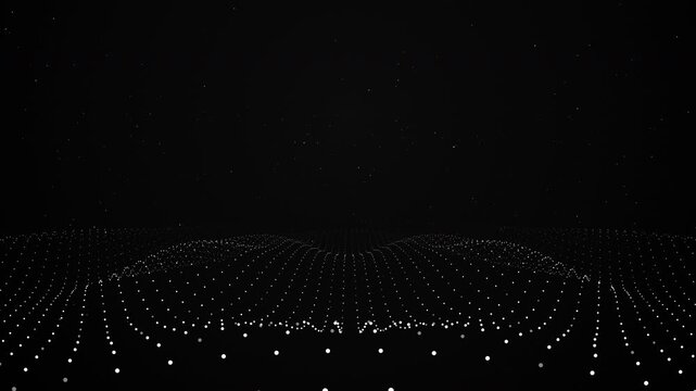 Bright white dotted landscape with soft particle waves and airy glow. Clean minimal atmosphere for healthcare videos, corporate presentations, winter titles, with subtle motion.
