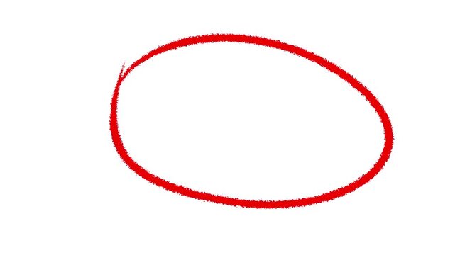 Hand drawn red circle marker highlights 4k video animation on transparent background. Scribble highlights overlay alpha channel. Brush stock red circle marker pen style for making text