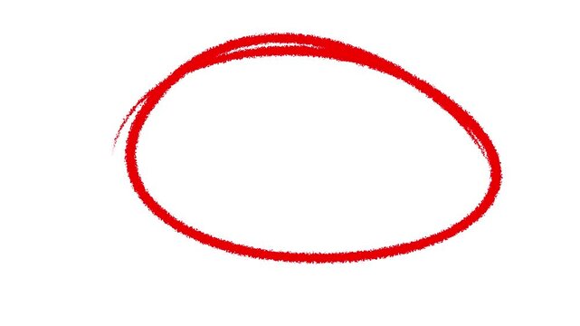 Hand drawn red circle marker highlights 4k video animation on transparent background. Scribble highlights overlay alpha channel. Brush stock red circle marker pen style for making text