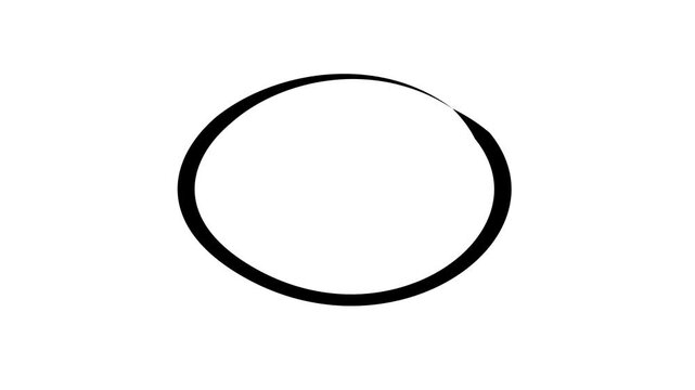 Hand drawn red circle marker highlights 4k video animation on transparent background. Scribble highlights overlay alpha channel. Brush stock red circle marker pen style for making text