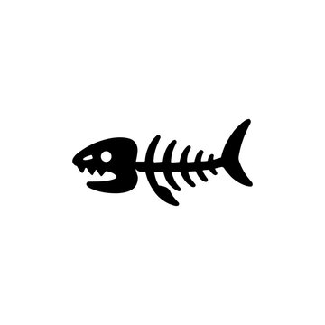 Fish Skeleton Dead Fish Marine Animal Remains Ocean Wildlife Filled Icon