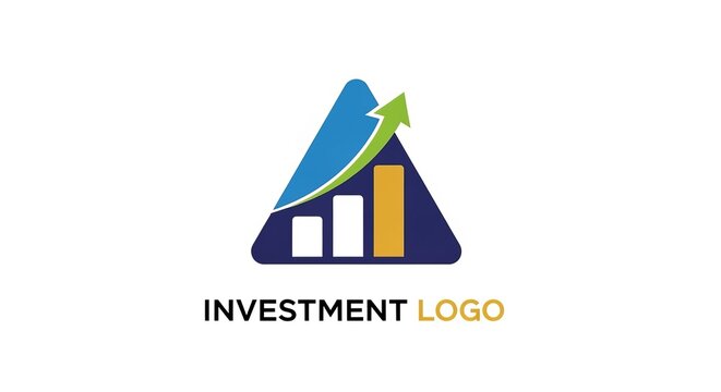 Investment Logo Design with Triangle and Bar Chart.