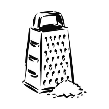 Handdrawn Cheese Grater Illustration Sketch