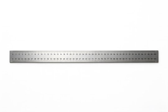 Metal ruler isolated on white background