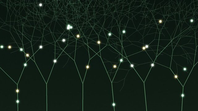 Organic Root Vein Network with Glowing Energy Pulse Seamless Loop