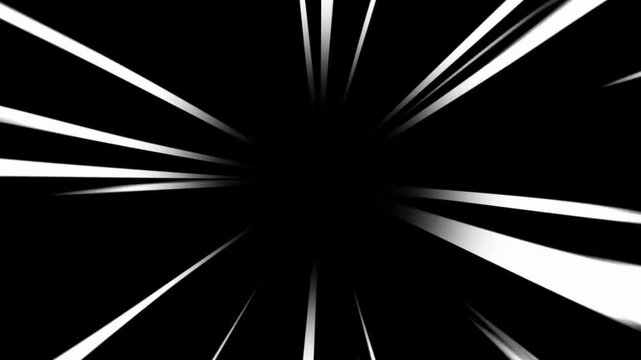 Anime speed lines black and white comic action motion loop