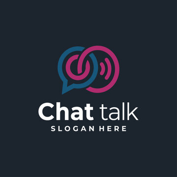 This logo features an intertwined speech bubble design symbolizing communication and connection in the digital age with vibrant colors representing engagement.