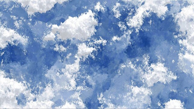 Abstract Blue and White Cloud Texture with Soft Brush Strokes for Creative Backgrounds and Artistic Designs