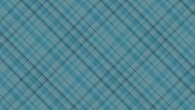 Muted teal blue diagonal tartan plaid seamless fabric pattern background