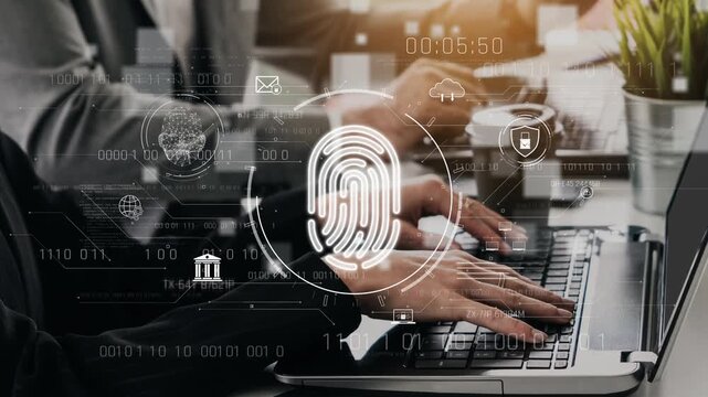 Biometric fingerprint identification and cybersecurity system ensuring secure access, identity verification, cloud data protection, and digital safety Marrow