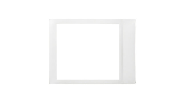 Plain white paper frame isolated on transparent background