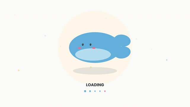 Pixel Art Whale Floating Animation For Loading Screen Interface