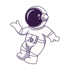 Fototapeta premium Cute Astronaut Character with Trendy Cartoon Design. Vector Illustration.
