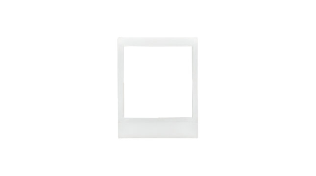 Blank instant photo frame isolated on transparent background