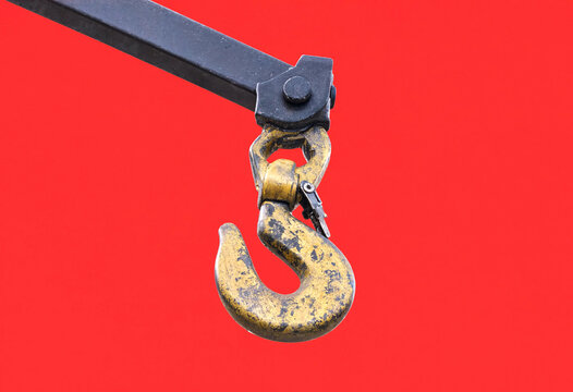 Heavy Duty Hook Attached To Industrial Metal Lifting Beam Equipment