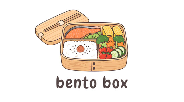 japanese bento lunch box illustration