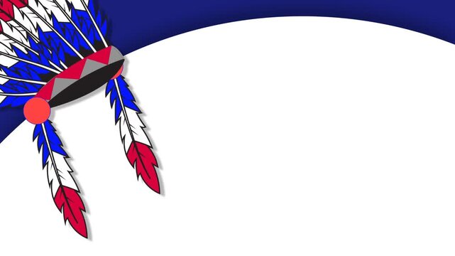 Native American Heritage Day Background Template With Indigenous Feather Headdress Graphic Frame.