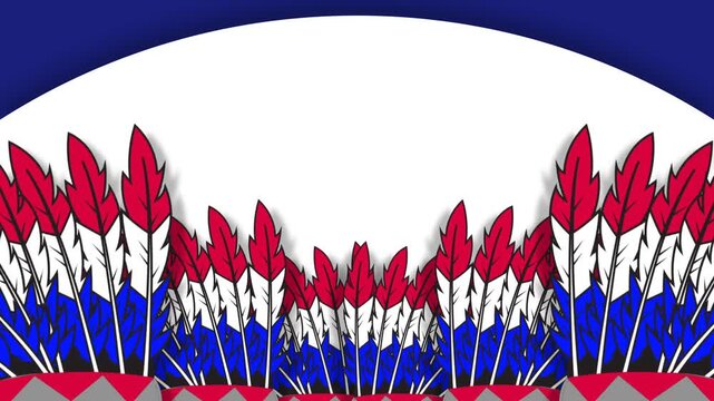 Native American Heritage Day Background Frame Animated Feather Border Loop Concept.