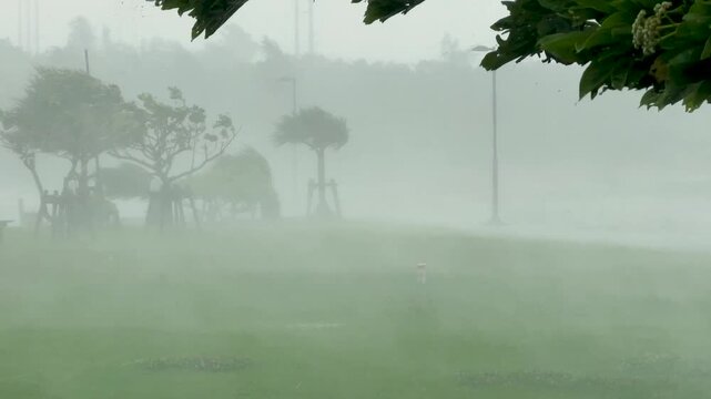 Powerful Hurricane Winds And Heavy Rain Sweep Across Island