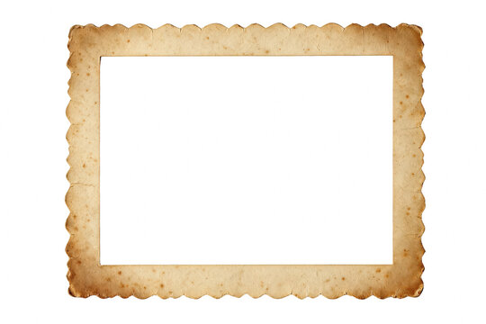 Vintage Weathered Photo Frame with Scalloped Edges
