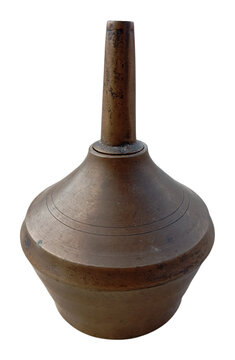 Traditional Brass Kerosene Kupi Lamp with Vintage Design Isolated on Transparent Background