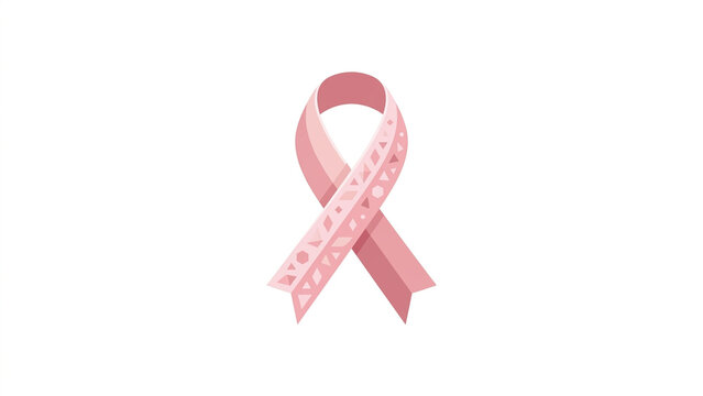 Pink ribbon symbol representing breast cancer awareness and support for patients.
