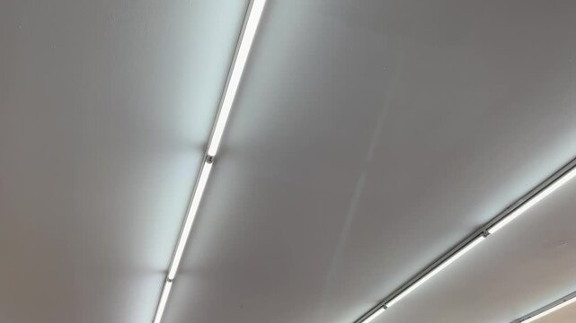 Minimalist modern led ceiling lights in office background