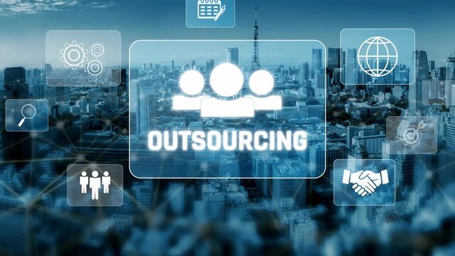 Outsourcing concept showing collaboration, delegation, global workforce, productivity, and task management through remote teams and external service providers Marrow