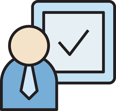 businessman and check mark icon
