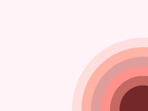 Minimalist retro rainbow arch background in soft pastel pink and coral tones with geometric semicircle shapes, modern abstract design, copy space for branding, social media, and templates.