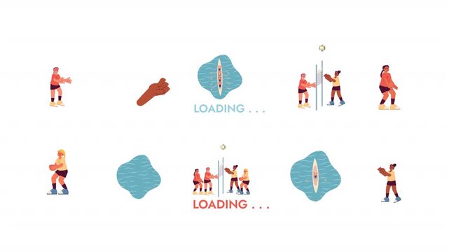 Business process management and strategy cartoon animation pack. Goal setting. MVP launch. Modern workplace workflows animated flat 4K video collection isolated on transparent background